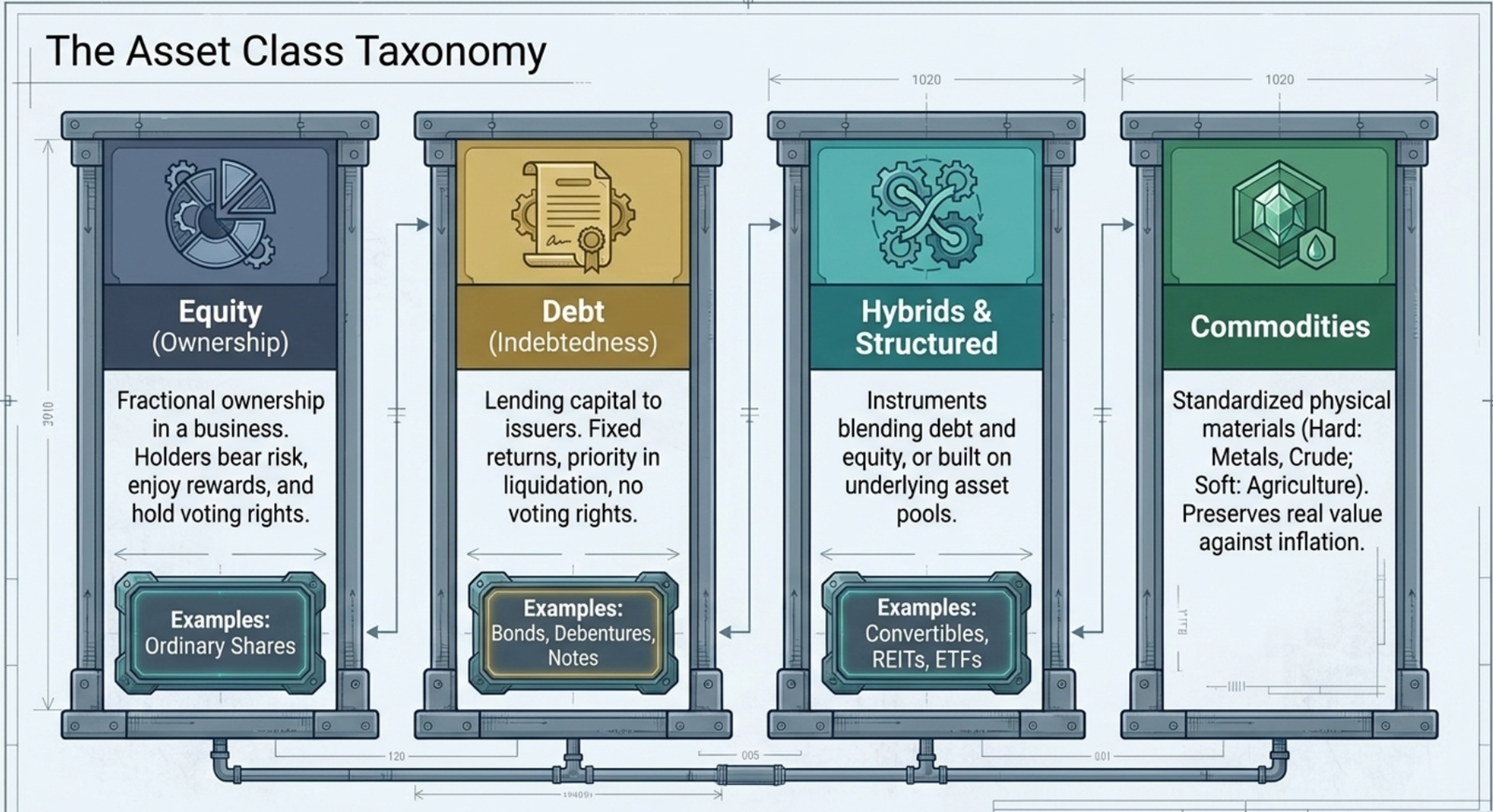 The Asset Class Taxonomy: Equity, Debt, Hybrids & Structured, Commodities