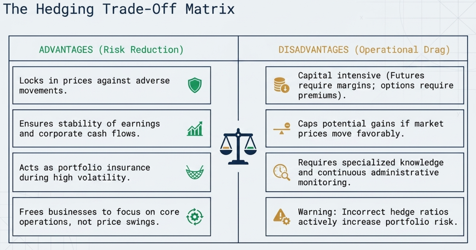 The Hedging Trade-Off Matrix
